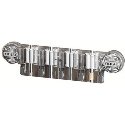 Ventouse Pince à Balai Fixation Murale Salle de Bain Crochet Cintre Balai Sans Perçage Toilettes Artefact à Pression Support Clip Balai Étagère de Rangement blanc