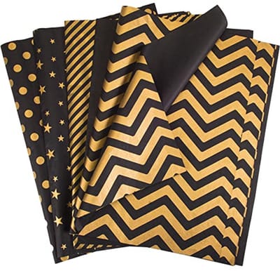 Zwart Goud Zijdepapier 50 Vellen – Luxe Cadeaupapier voor Bruiloften, Verjaardagen en Decoratie