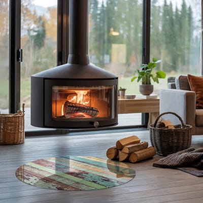 Coloray Vloerplaat Houtkachel - Vloerplaat Openhaard - 80 cm x 80 cm - Houtkachel Accessoires - Turkoois Vloerplaat Kachel - Onderplaat - Plaat voor Onder Houtkachel - Open Haard Accessoires - Onderplaat Voor Houtkachel