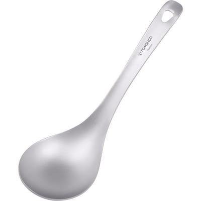 Cuillère à soupe TOMSHOO en titane pur, à long manche, légère, portable et facile à laver, idéale pour le camping. argenté