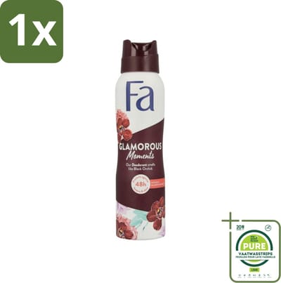 1 x Fa - Glamorous Moments - Deodorant Spray - Zwarte Orchidee - 150 ml - Deodorant - Zwarte Orchidee - Vegan Deodorant - Langdurige Bescherming - Fa Glamorous Moments