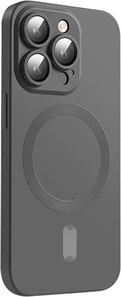 ENKAY Hoesje - Geschikt voor iPhone 16 Pro Hoesje - ENKAY Colour TPU Back Cover met Camera Lens Protector - MagSafe Compatible - Grijs