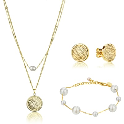 Ketting, armband en oorbellen set Isabella Ford Hilda Pearl