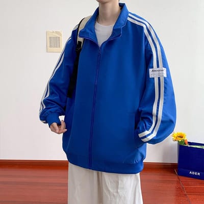 Herfst op Nieuwe Heren Casual Kragen Bergsport Sport Winddicht Waterdicht Jas Mode Trend Jas Heren 4XL blue