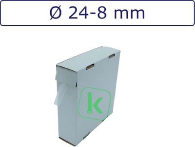 PRO-TIE® - Krimpkous 24-8 mm Transparant Dunwandig krimpverhouding 3:1 (Box 3 meter) - PRO-TIE