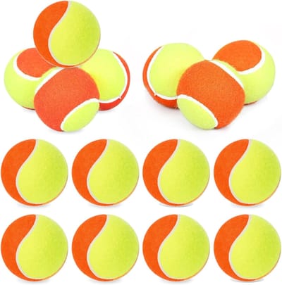 Tennisballen Kinderen - Trainingsballen Beginners - Tennis Leren - Duurzame Dubbellaagse Constructie - 6.3cm Diameter - Oranje Geel