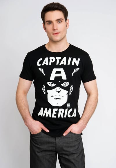 Logoshirt T-Sirt Captain America - Portrait