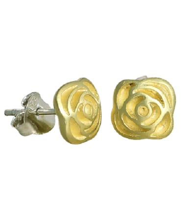 Luxe 14K Vergulde Zilveren Oorbellen in Roosvorm | Uniek Design | Cadeauverpakking | Jonline