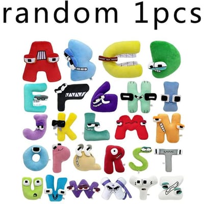 26 Stuks Alphabet Lore Pluche Engelse Letter Knuffeldier Pluche Pop Speelgoed Hoge Kwaliteit Cadeau Voor Kinderen Kinderen Educatief Kerstmis Hoge Kwaliteit black