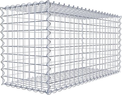 Schanskorf mand - Draadkorf tuin - Tuinieren en decoratie - Gegalvaniseerd staal - 100x50x40 cm - Zilver