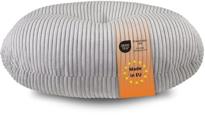 sleepling vloerkussen - kussen 105 cm in cord-look - als zitkussen, meditatiekussen of yogakussen voor op de vloer - hoogwaardige meubelstof van polyester - Made in EU - grijs