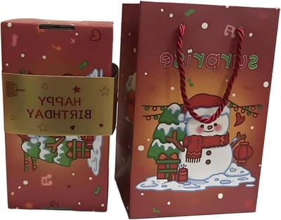 Kerst Bounce Box - Verrassingsdoos Cadeau - Feestelijke Onthulling - Opvouwbare Stuiterfunctie - 1 Stuk - Sneeuwman Stijl