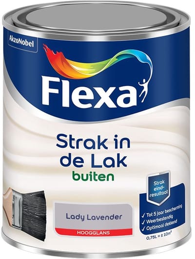 Flexa - Strak In De Lak Buitenlak Hoogglans - Lady Lavender - Mengverf - 750 Ml