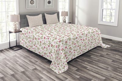 ABAKUHAUS Bloemen deken-set – 220x220 cm – 2 kussenslopen – digitaal bedrukt