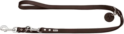 Hunter Verstelbare Looplijn Leder Donkerbruin - Hondenriem - 200x1.6 cm
