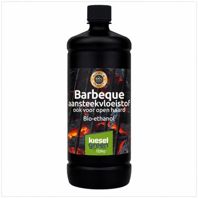 Kieselgreen Geurloze Bio Ethanol Aanmaakgel 1 Liter Ecologische Aanmaakvloeistof voor BBQ Open Haard Kampvuur en Biohaard