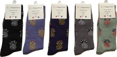 Hipperboo® 5 Paar Bamboe Sokken | Maat 36-41 | Dames sokken | Kleurenmix B | Bamboe Kousen | Ananas Sokken