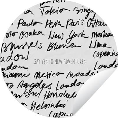 Tuincirkel Spreuken - Quotes - Say yes to new adventures - New York - 60x60 cm - Ronde Tuinposter - Buiten