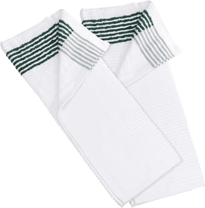 Golfhanddoeken Set - Caddy Handdoeken Golfers - Clubs Schoonhouden - Super Absorberend Katoen - 56 x 112 cm - Wit Groen