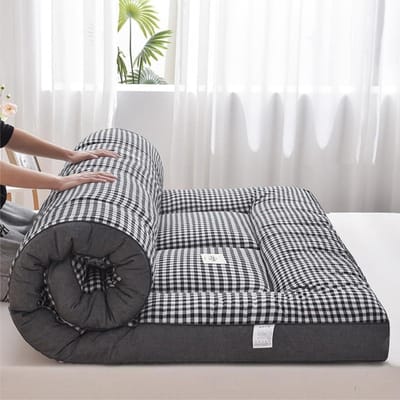 Futon Vloermatras - Oprolbaar Matras - Flexibel Slapen - Gelijkmatige Vulling - 90x200cm - Grijs