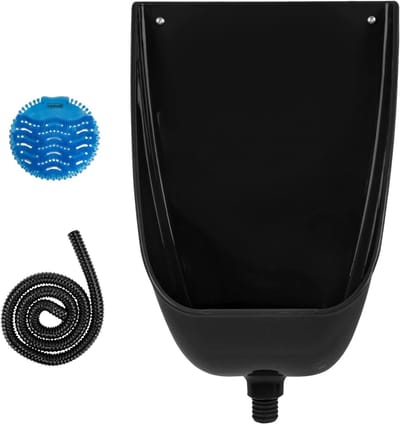 Urinoir voor mannen - Draagbaar toilet - Water besparen - Sterk kunststof - 38 cm - Zwart