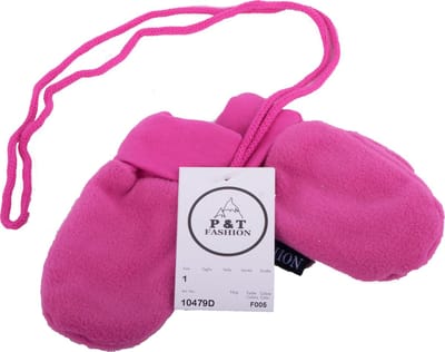 P&T Wanten Baby met Touwtje - Micro Fleece - Fuchsia - 0-1j