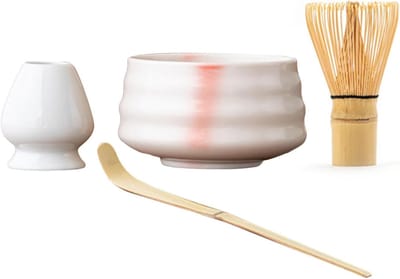 Matcha Theeservies - Japanse Thee Set - Authentieke Thee Ceremonie - Loodvrij Keramiek - 580 ml Kom - Natuurlijk