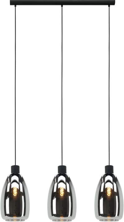 EGLO Chelvey Hanglamp - E27 - 89,5 cm - Glas, metaal - Zwart