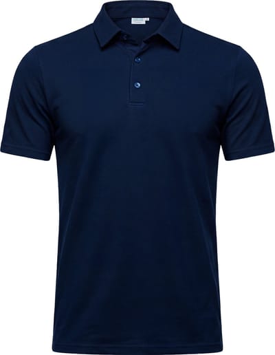 Vercate - Heren Polo - Japanese Knitted - Piqué Katoen - Slim Fit - Poloshirt met Korte Mouwen - Navy / Donkerblauw - Maat: L