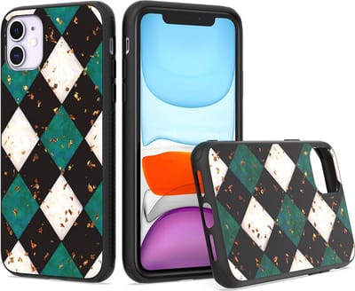 LuxeBass Siliconen hoesje met print geschikt voor Apple iPhone 11 - Marmer Green - telefoonhoes - gsm hoes - telefoonhoesje