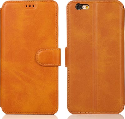 Bookcase Geschikt voor Apple iPhone 6 / 6s - Bruin - Pasjeshouder - Portemonnee