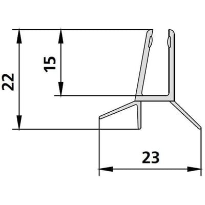 Kermi sealing strip for Ibiza 2000 swing door with offset pivot 2534102