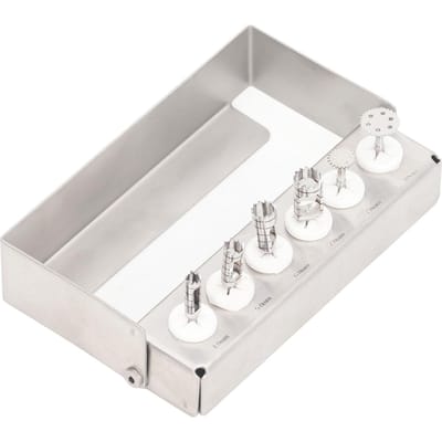6 stuks Dentale Trefijn Kit 4 tot 10mm Chirurgisch Gereedschap Boor Weefselpons Tandimplantaat Trefijn Boren gray