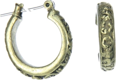 Behave - Oorbellen - Oorringen met reliëfpatroon - vintage stijl - 2 cm