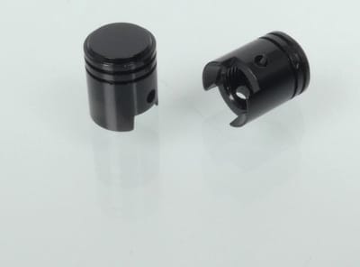 Bouchon de valve Bike It Piston aluminium anodisé noir pour moto auto quad Neuf