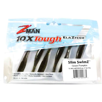 Zman Soft Lure Slim SwimZ 3 Inch 6/Pack Groene Pompoen (2335)