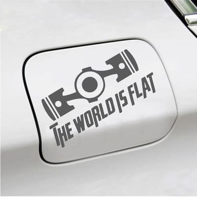 Bumpersticker - The World Is Flat - 14 X 19 - Antraciet