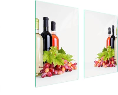 TMK ArtDeko - Snijplank van gehard glas - 65x52 cm - Motief Wijn - Veelkleurig