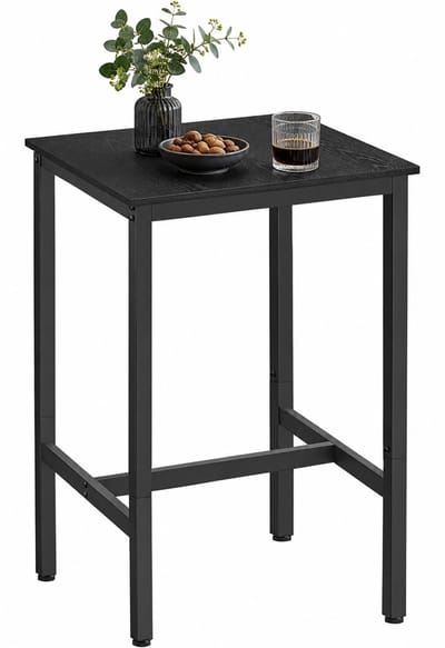 ACAZA Bartafel - Keukentafel - 60 x 60 x 92 cm (L x B x H) - Zwart - Bartafel Keuken - Tafel - Keuken Tafel - Eetkamer - Tafel - Bartafel voor Barkrukken