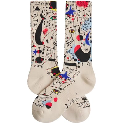 Jimmy Lion unisex sokken athletic miró ciphers and constellations beige (Miró)