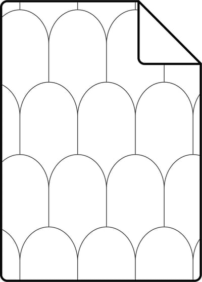 Proefstaal ESTAhome behang art deco motief wit en zwart - 26.5 x 21 cm - 139140-S
