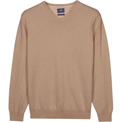 Baileys – Heren Trui – Basic Pullover – V-hals Pullover – Taupe - NOS8100-865