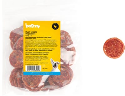 Boomy - Hondensnacks - Hondensnoepjes - Hondenkoekjes - Zachte schijfjes met eend en groenten - 400g