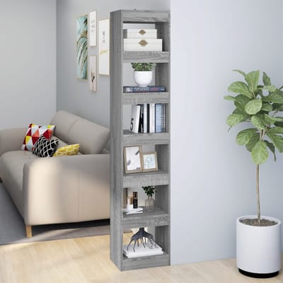 vidaXL - Boekenkast/kamerscherm - 40x30x198 - cm - grijs - sonoma - eikenkleurig