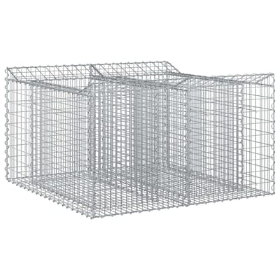 vidaXL - Gabion - verhoogd - bed - 100 - x - 100 - x - 60 - cm - Gegalvaniseerd - staal