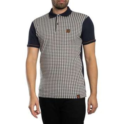 Polo Shirt Korte Mouw Trojan Poloshirt met pied-de-poule-paneel