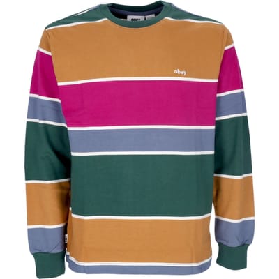 Nationale Stripe Heren T-shirt met lange mouwen L/s Tee Dark Cedar Multi