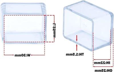 Meubeldoppen - Stoeldopjes Beschermers - Vloeren Beschermen - Flexibel PVC - 30x30mm - Transparant