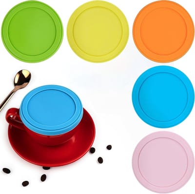 Herbruikbare Siliconen Yoghurtdeksels - 5 Stuks, Luchtdicht, Vaatwasserbestendig, Geschikt voor 500g Yoghurtbekers, Duurzaam en Milieuvriendelijk