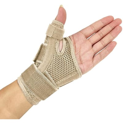Attelle Souple Poignet Pouce Support pour Tendinite Arthrite Soulagement Douleur Respirant Main Gauche Droite beige